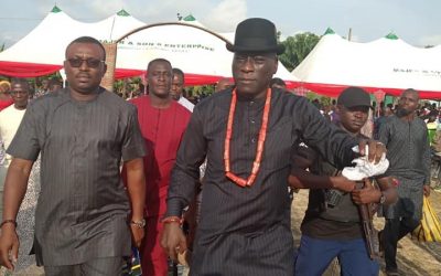 Chief Arc. Reuben Okoya joined other guests at Akenpai to celebrate Obunem Epie Annual Festival Akenpai 2019